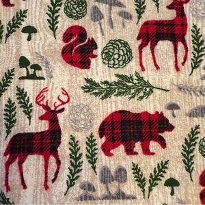 Festive Woodland Animal Fabric - Flannel